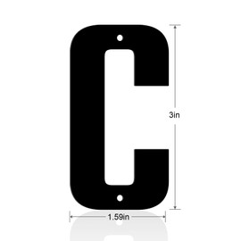 Ya_chtttwo Aluminum Numbers and Letters - Black Metal Door Numbers - Outdoor Metal Address Plate (3" C)