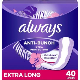 Always Anti-Bunch Xtra Protection Daily Liners Extra Long Unscented, Anti Bunch