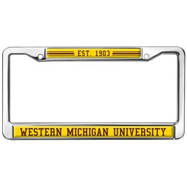 Western Michigan School Logo Full Size Standard License Plate Metal Frame