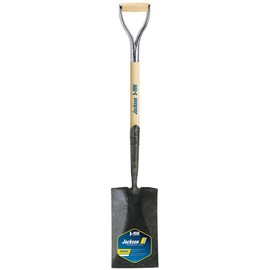Jackson 1230200 J-450 Solid Shank Garden Spade with Armor D-Grip Hardwood Handle, 27 Inch
