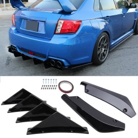 Unbranded For Subaru Impreza WRX STI Rear Diffuser Shark Fins Splitter Canard Lip Spoiler
