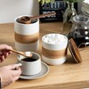 Miamolo Small Ceramic Jar with Lid, Coffee Container Kitchen Food