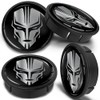 SkinoEu 4 x 60 mm Universal Black Skull Alloy Rims