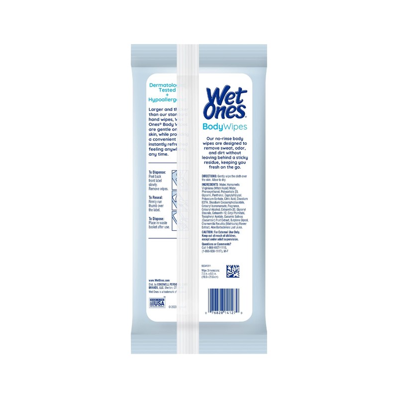 Wet Ones Body Wipes, Clean Scent Body Cleansing Wipes |