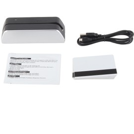 3 Tracks Card Reader USB Interface Mini Magnetic Stripe Reader for ID Credit Debit Cards Built in Battery