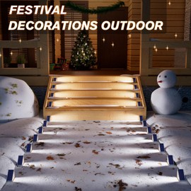 VOLISUN Solar Stair Lights 12 Pack, Solar Step Lights Waterproof IP67, Outdoor Step Light with 13 LEDs, Outdoor Lighting Decor for Yard Stair, Patio, Front Door, Front Porch and Deck(Cool White)