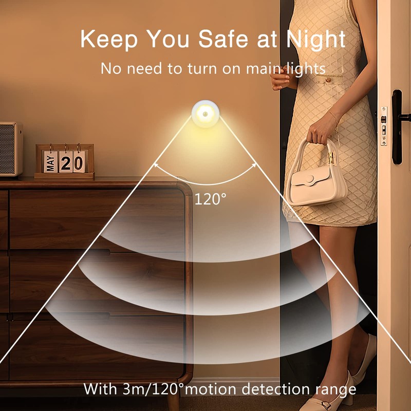 Oria Motion Sensor Light, 6-LED Night Light with Motion Sensor