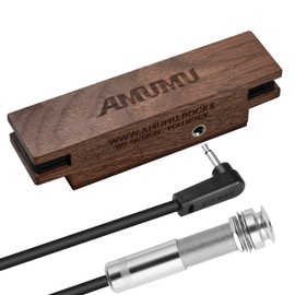 AMUMU SP31WN Walnut Magnetic Soundhole Pickup for Steel String Acoustic Guitars - Single Coil, Passive, Battery-Free, Clear & Balanced Acoustic Tone