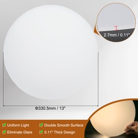 PATIKIL 13" Diameter Lampshade Diffuser, 2.7mm Thick Round Diffuser Sheet for Drum Lampshades, Pendants Light, DIY Light Shield, Translucent White