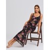 HTZMO Women Summer Floral Bodycon Maxi Dress V Neck Halter