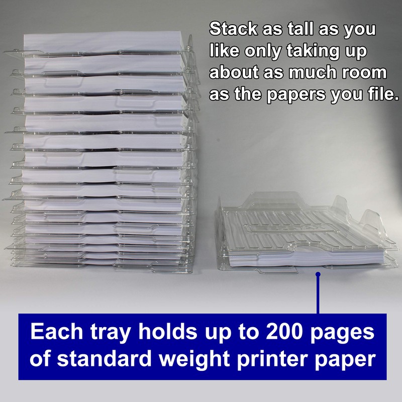 EZSTAX File Organizers - Letter Size, Stackable Trays for Desk