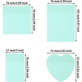 ONLYKXY - Paquete de 4 notas adhesivas transparentes de forma mixta para anotar, color pastel con purpurina, impermeable, etiquetas autoadhesivas para libros, 200 hojas, bloc de notas suaves para