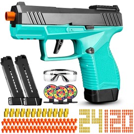 NUOLPIOM Automatic Shell Ejecting Toy Gun for Boys, Soft Bullet Toy Pistol with 120 Bullets, Educational Shooting Games Toy Gun Pistol Model Gifts for Birthday Christmas Age 6+