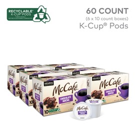 McCafe Chocolate Mocha Coffee, Keurig Single Serve Coffee K-Cup Pods, Flavored Coffee, 60 Count, (6 Packs of 10)