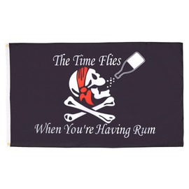 AZ FLAG Pirate Rum Flag 5ft x 3ft (150cm x 90cm) Skull Flag 3ft x 5ft Lightweight Polyester