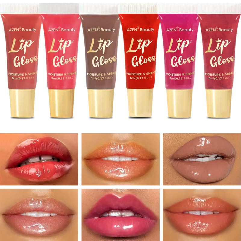 AZEN 24 Pack Lip Gloss Set, Color Lip Oil for