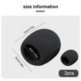 Microphone Cover - Homiladi Foam Mic Windscreens | 2PCS Black Pop Filter Covers | Universal Fit Microphone Accessories​ to Reduce Plosive Wind Noises for Most Standard Handheld Microphones