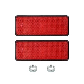 PATIKIL Rectangle Rear Reflectors, 2 Pcs Safety Reflective Warning Reflector Plastic Universal Motorcycle Reflector with M5 Screw Mount for Car Motorcycle Trailer Bike Bicycles, Red