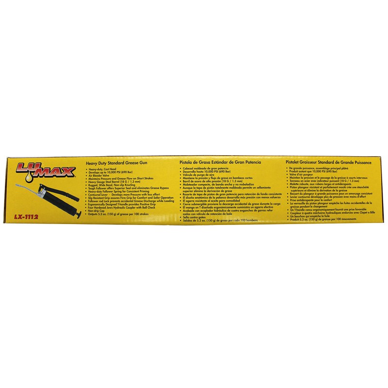 LUMAX LX-1112 Black Heavy Duty Standard Lever Grease Gun. Basic