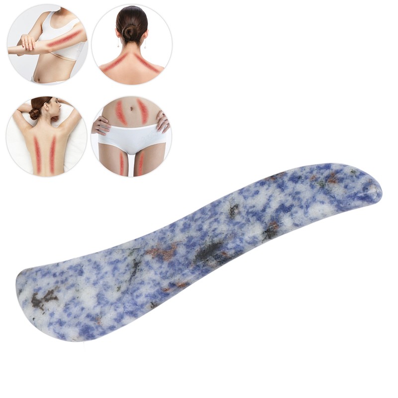 Portable Gua Sha Board Blue Jade Stone Facial Gua Sha