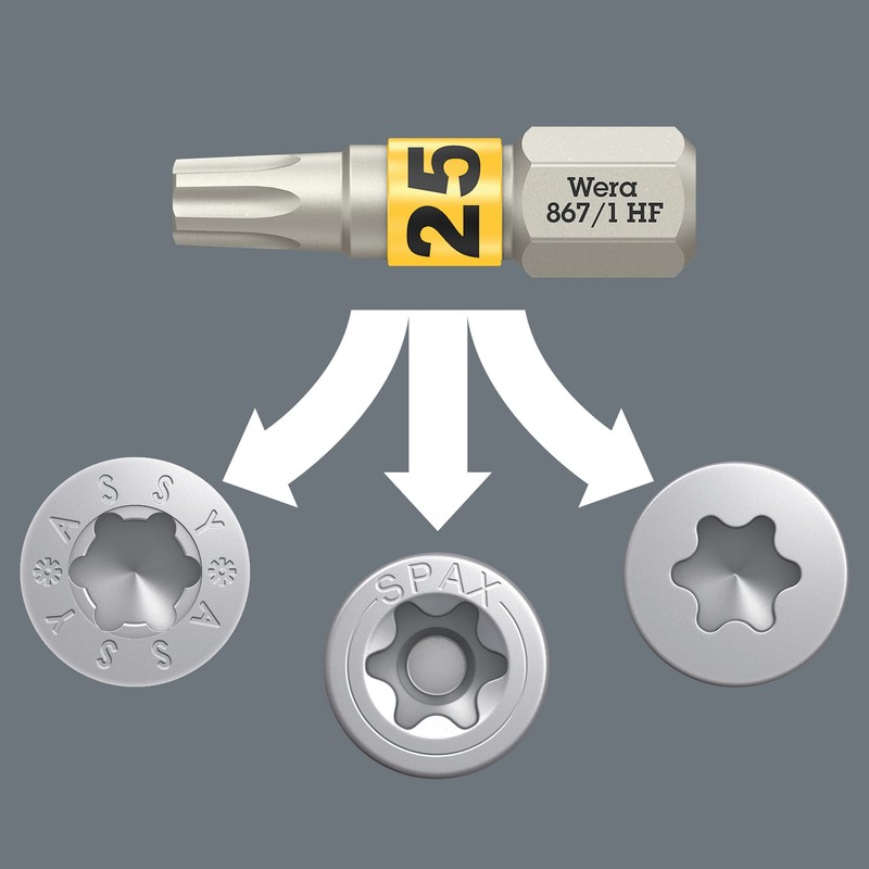 Wera - 05057435001 Bit Assortment, Bit Check 12 Wood TX