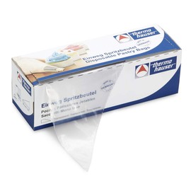 thermohauser Disposable Piping Bags (Plastic PE), Maximum Grip, Transparent, Pack of 100, 30.0 x 16.0 x 0.0075 cm