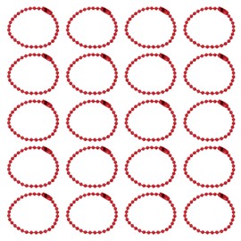 QUARKZMAN 50 Pieces 5 Inch Ball Bead Chain, Metal Ball Chain with Connectors for Key Chains, Hanging Decoration, Label, Jewellery, Necklace, Christmas Decoration, Red