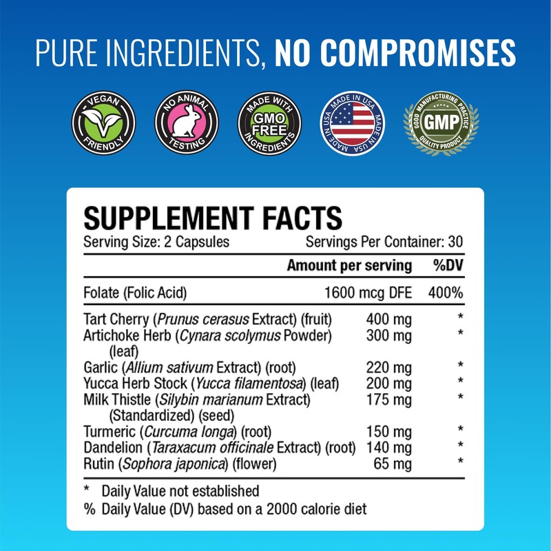 Approved Science Uric Acid Flush Supplement - Tart Cherry, Turmeric,