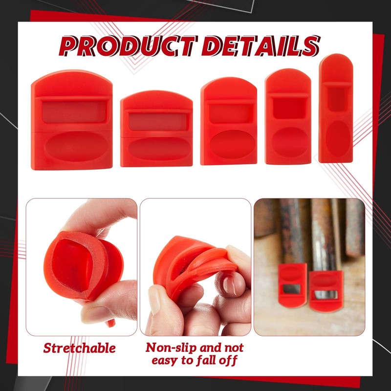 Marsui 20 Pcs Soft Silicone Chisel Edge Guard Set, Silicone