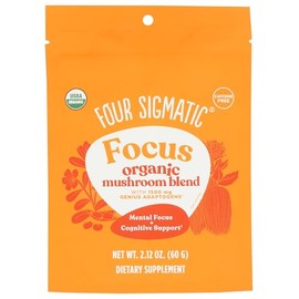 Four Sigmatic Focus Organic Mushroom Blend, Mental Focus + Cognitive Support, Caffeine-Free, USDA Certified Organic, Gluten Free, 2.12 Ounce (Pack of 3)