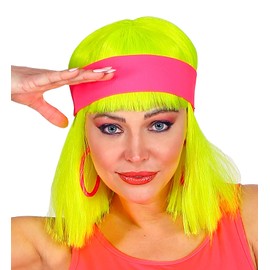 shoperama 80s Neon Headband 80's Trash Costume Accessory Aerobics Gymnastics Sports Colour: Pink
