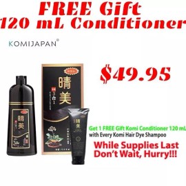 Komi Dau Goi Phu Bac 500ml KOMI Japanese Hair Dye Shampoo 6 colors Shampoo Gift - Brown-Black