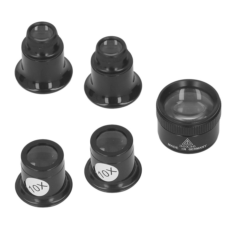 5 Pcs Monocular Magnifier 10X 20X 30X 30x36mm Multifunctional Light