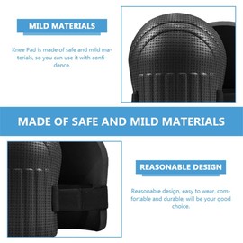 Foam Knee Pads - Sturdy & Comfortable Knee Pads for Work, Construction, Cleaning Floors, Gardening - Men and Women Suitable Kneeling Cushions with Adjustable Elastic Band, 1 Pair (Black)