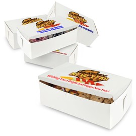 MT Products Happy New Year Printed Bakery Boxes 10" x 6" x 3.5" - Elegantly Designed Cookie Boxes (Pack of 5) - Made in the USA