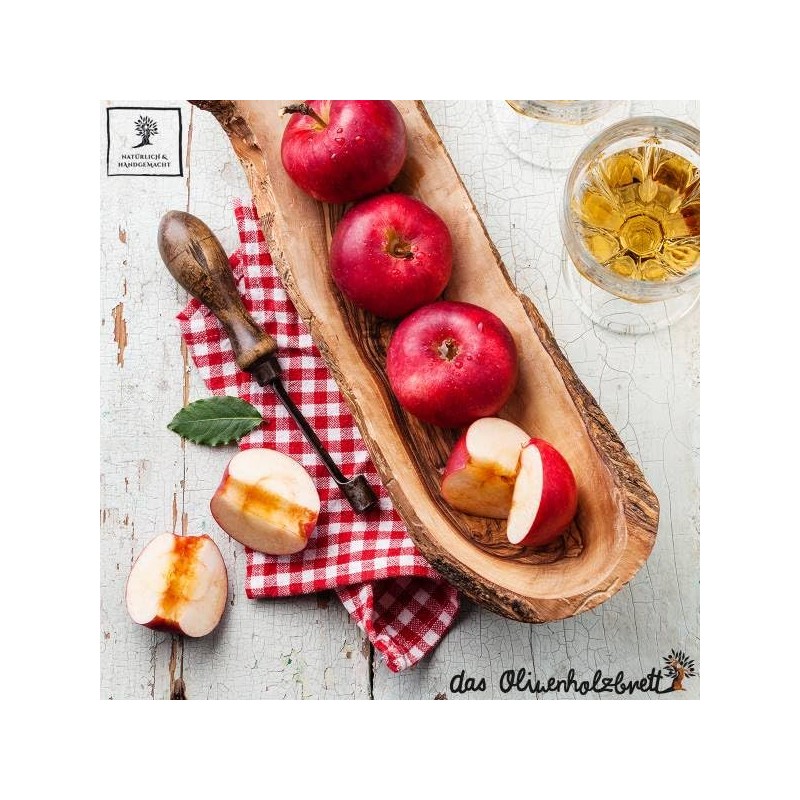 Olive wood bowl, baguette bowl, oblong in natural cut from