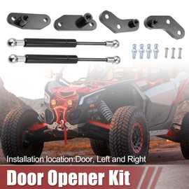 X AUTOHAUX Front Rear Door Opener Kits Door Shocks Struts Anti-Pinch Hand for Can-Am Maverick X3 and X3 Max 2017-2022 Black Spring Strut