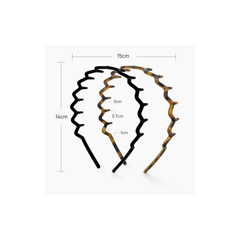 GeorgeX Diadema Ondulada, 2 Piezas Diademas Zigzag para Mujeres y