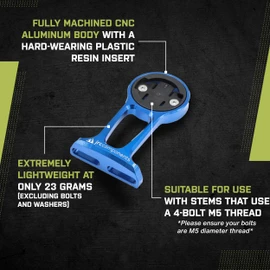 JRC Components Stem Out Front Mount | Compatible with Wahoo Elemnt GPS Devices | Lightweight CNC Machined Aluminum Body - Purple