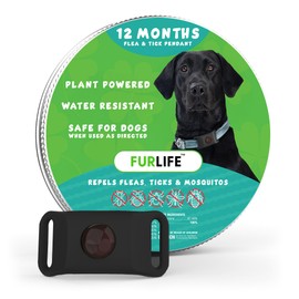 FurLife Green Dog Tag, Flea and Tick Prevention for Dogs - Waterproof Pendant for Collar, Safe for All Breeds