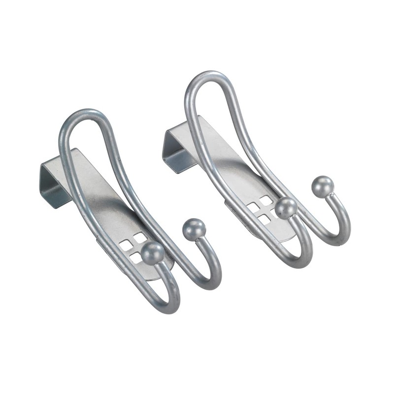 WENKO Türhaken Lochdesign 2er Set, 2er Set Schrankhaken, Kleiderhaken, Badezimmerhaken