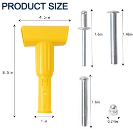 Matthew 2Pcs Commercial Mop Head Clamps Mop Clip Mop Handle Part,Quick Change Head Mop Handle,Detachable mop Head clamp Wax Mop Plastic Color Separation (Yellow)