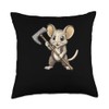 Mouse Holding a Pickaxe Throw Pillow