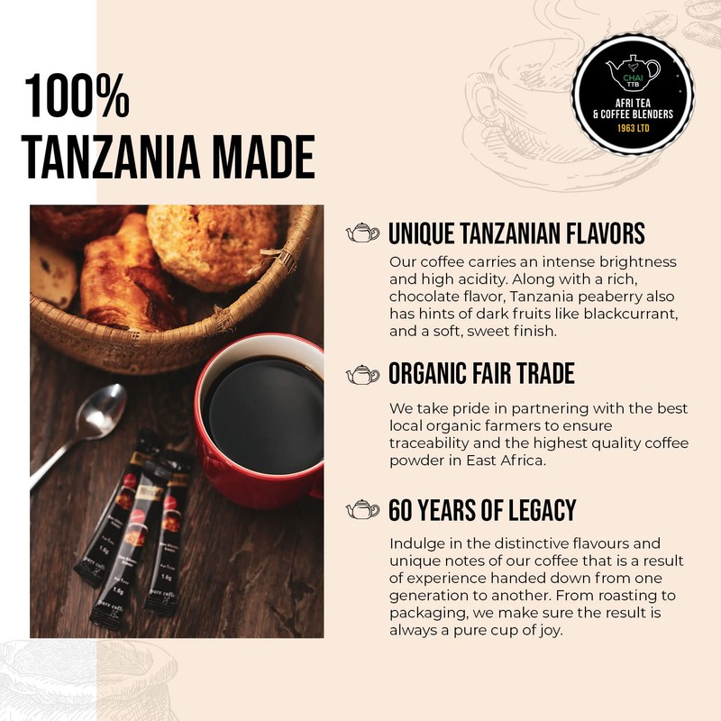 AFRICAFE - Organic Instant Coffee - Tanzania - 100% Arabica