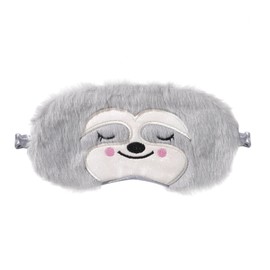 Children's Sleeping Mask, Soft Plush Eye Mask for Children, Cute Breathable Sleeping Mask, Children for Girls, Boys, Naps, Travel (Grey, Sloth)
