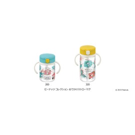 Richell Peanuts Collection Straw Mug 320, 1 piece, 10.1 fl oz (320 ml), Snoopy, 7 Months