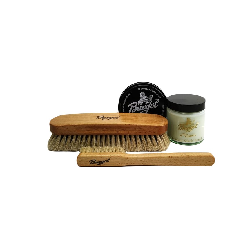 Burgol Shoe Care Set Shoe Pomade and Shoe Wax Travel