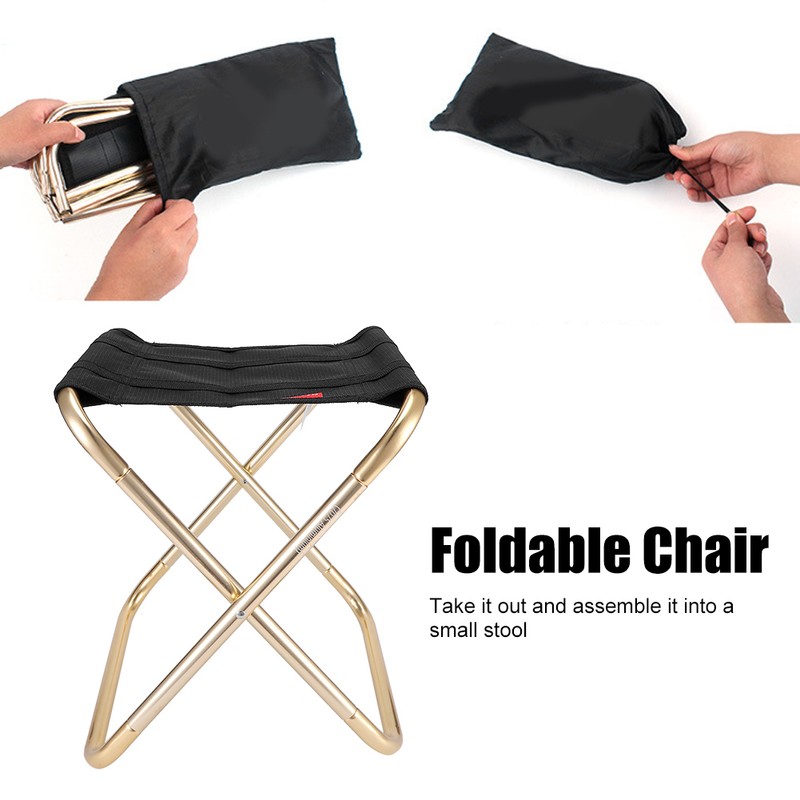 Folding Camp Stool Aluminum Alloy Portable Foldable Chair Seat for