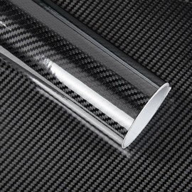 CompraFun Carbon Folie, 6D Selbstklebend Autofolie aus Vinyl, Auto Schutz Folie Carbon (6D Black 30 * 150cm)