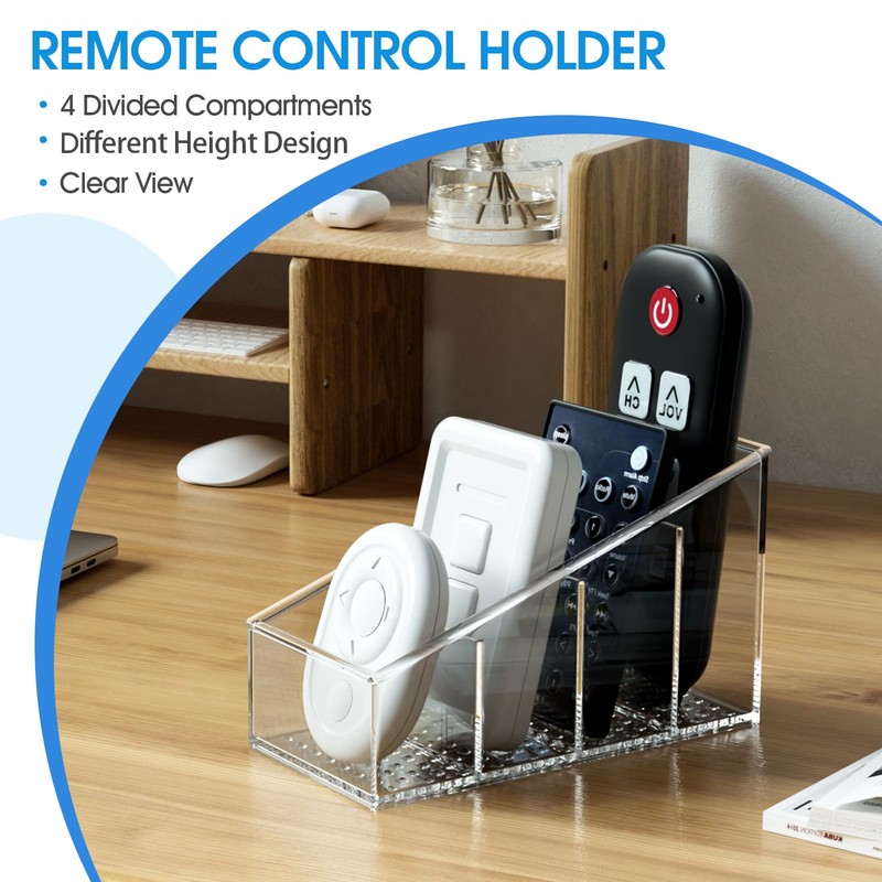 MaxGear Remote Control Holder Clear TV Remote control Storage Organizer